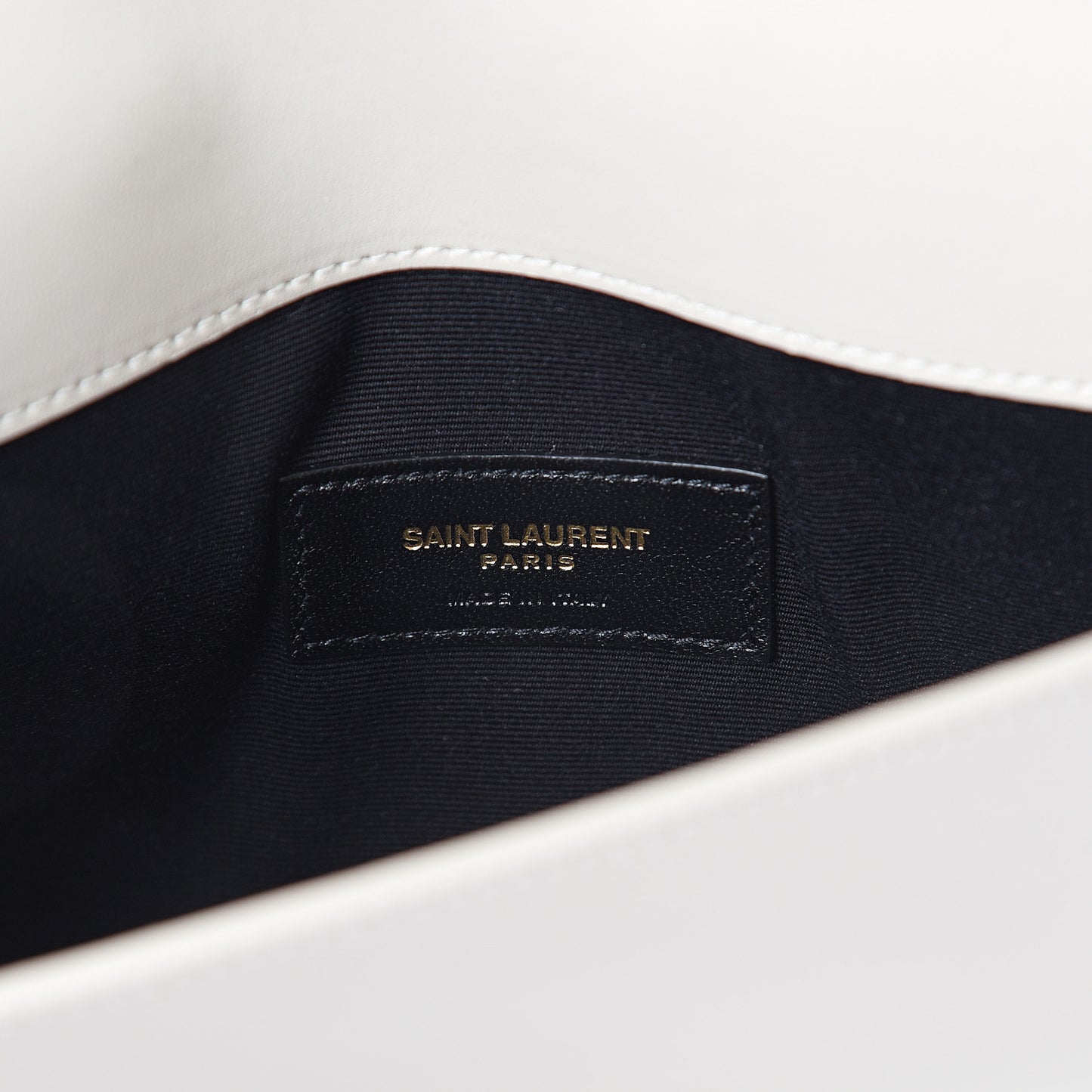 Smooth Shiny Calfskin Uptown Pouch Crema Soft