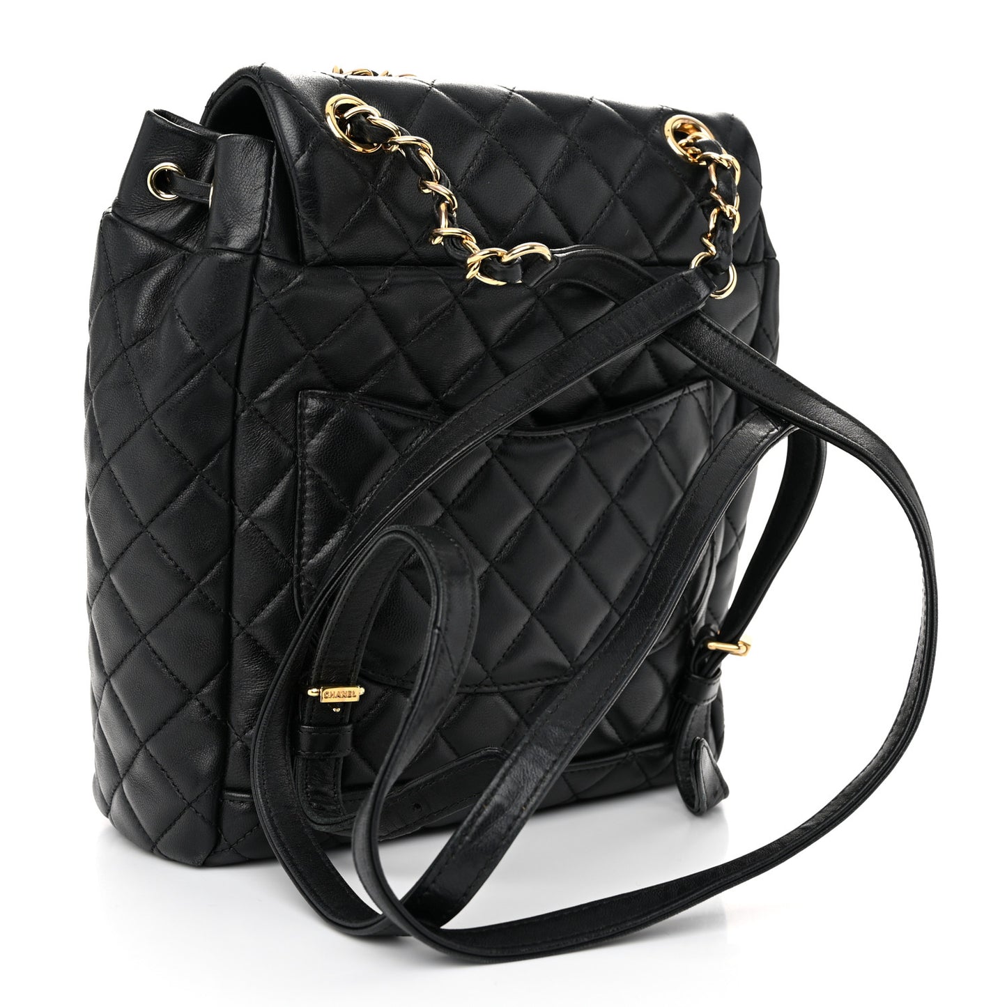 Lambskin Quilted Small Urban Spirit Backpack Black