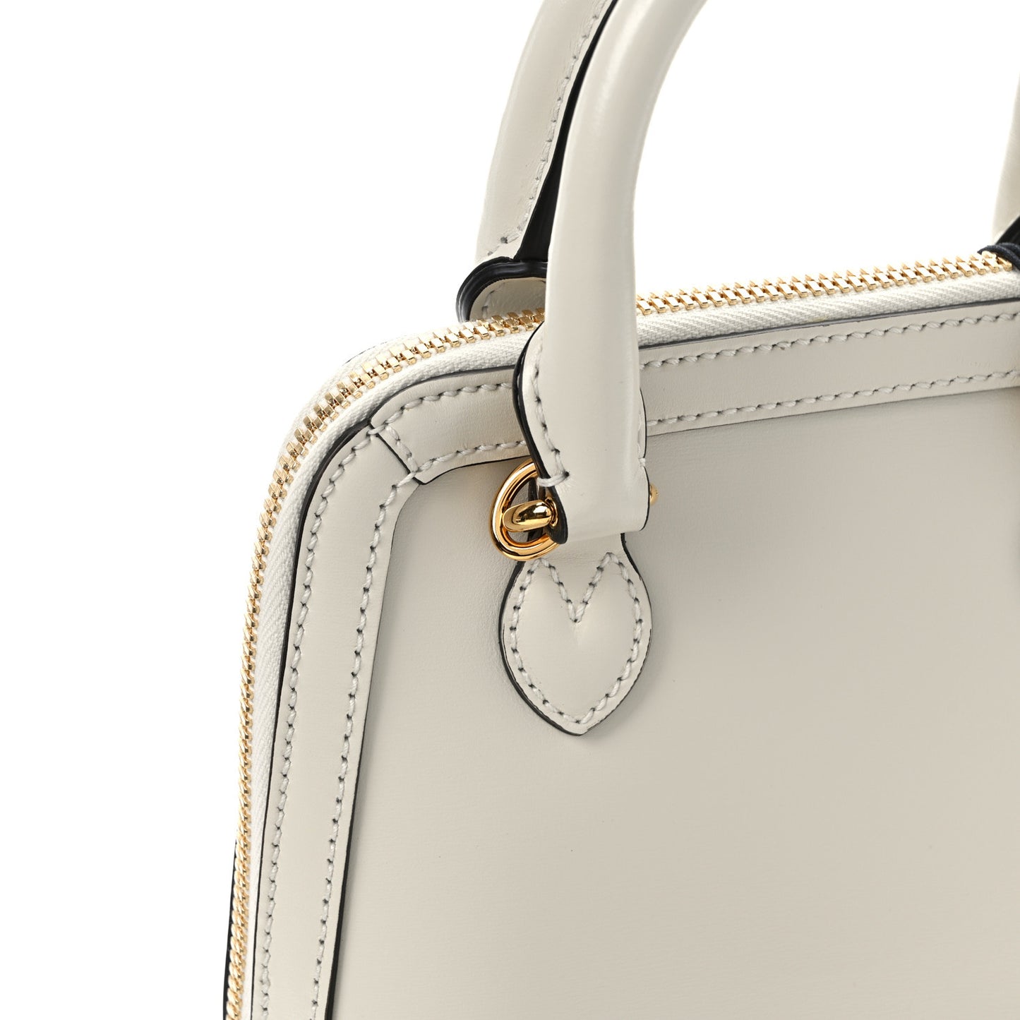 Boarded Plutone Calfskin Mini Horsebit 1955 Top Handle Bag Mystic White