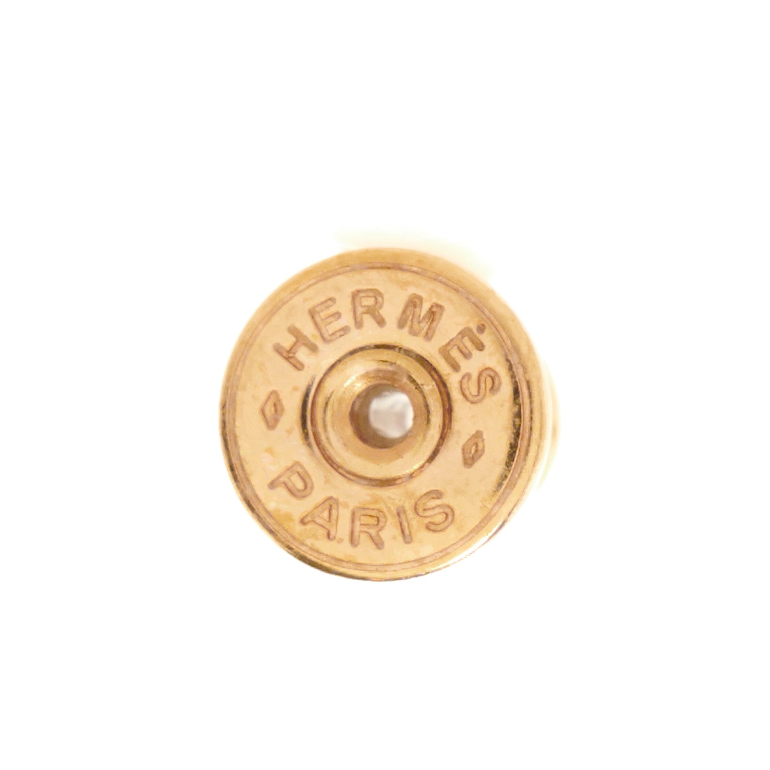 Hermes Gold Lacquered Mini Pop H Earrings White 4 of 4