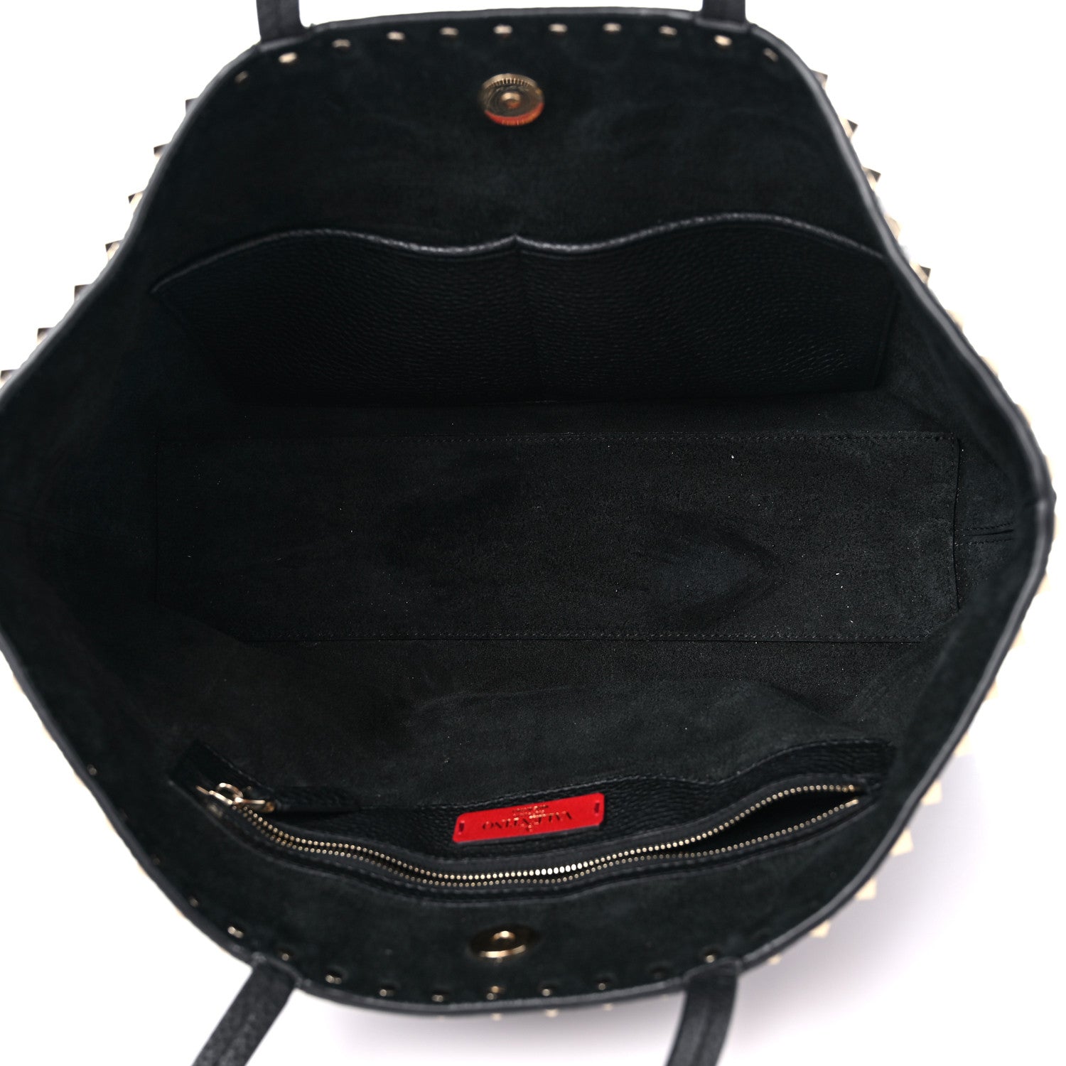 Valentino Garavani Grained Calfskin Small Rockstud Shoulder Tote Black 5 of 13