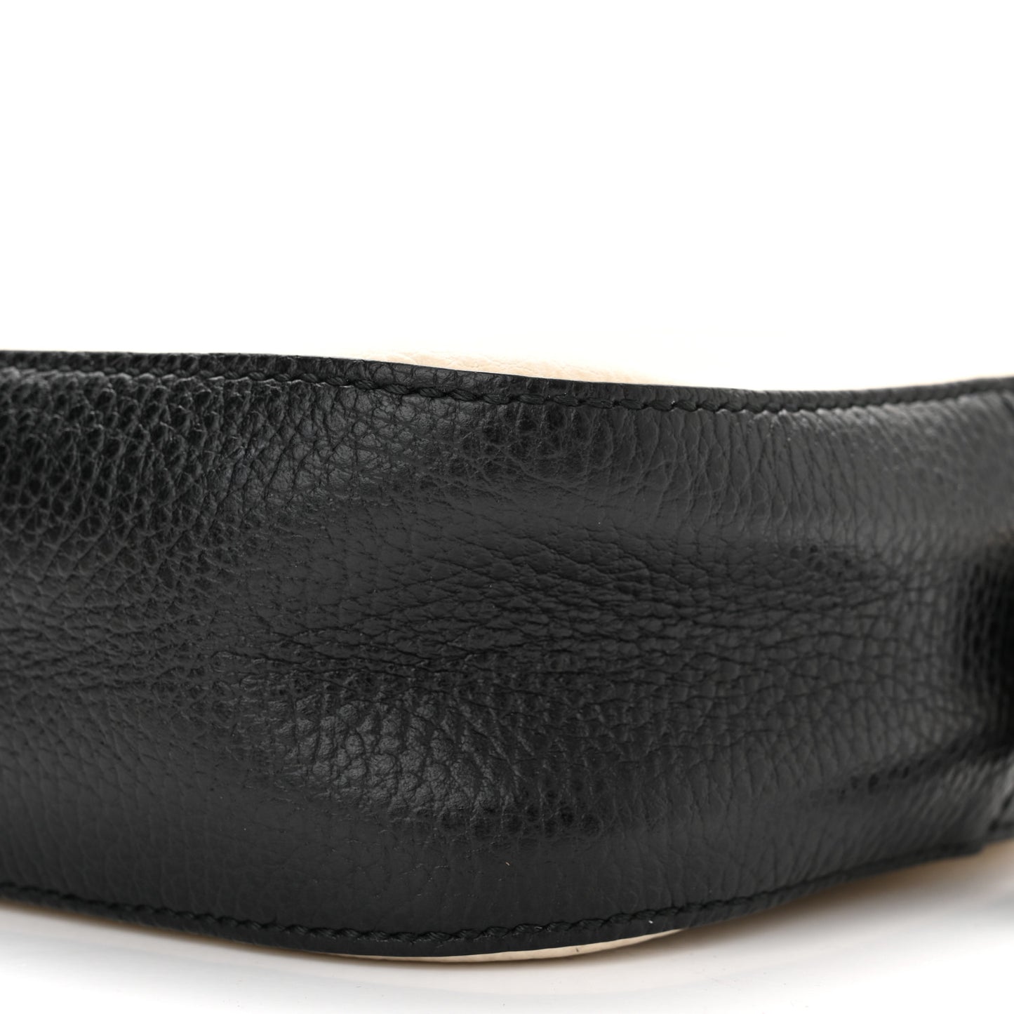 Dollar Calfskin Bi-Color Small Soho Disco Bag Mystic White Black