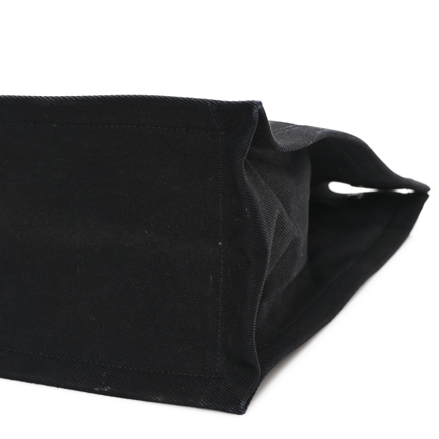 Linen Calfskin Rive Gauche North South Tote Black