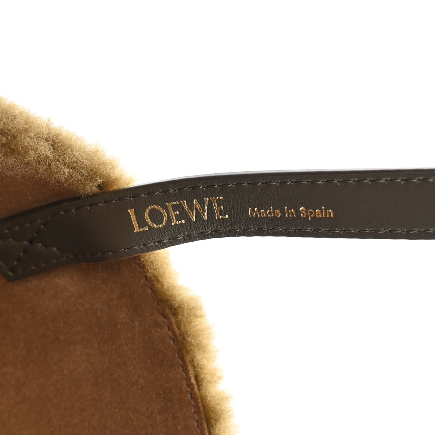 Shearling Medium Puzzle Fold Tote Dark Khaki