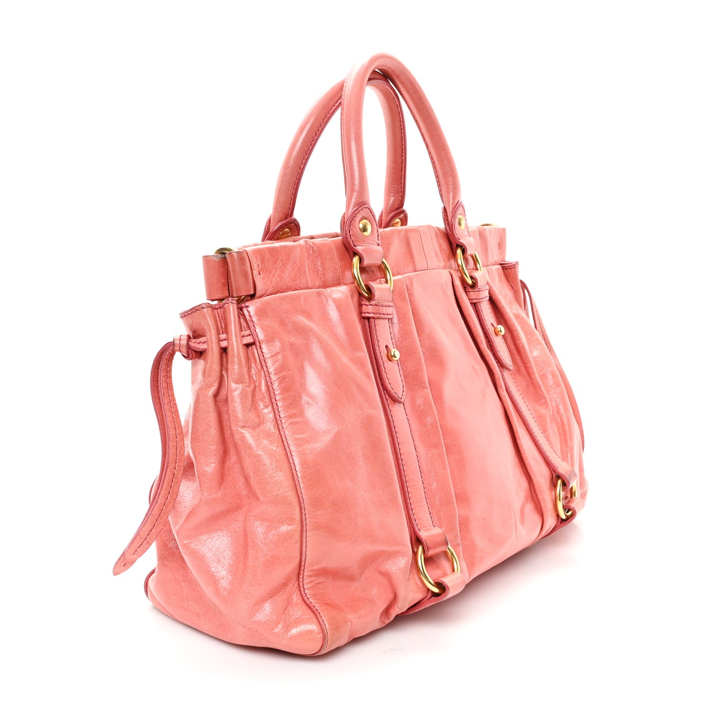 Vitello Lux Gathered Tote Rosa