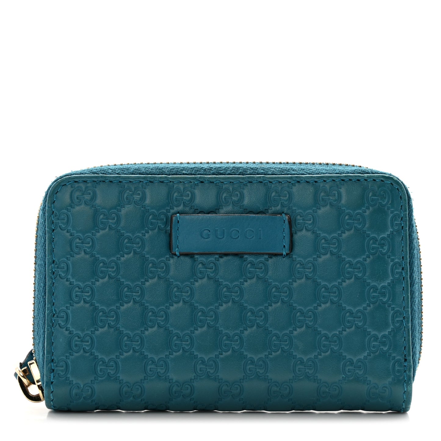 Microguccissima Zip Around Card Case Deep Cobalt