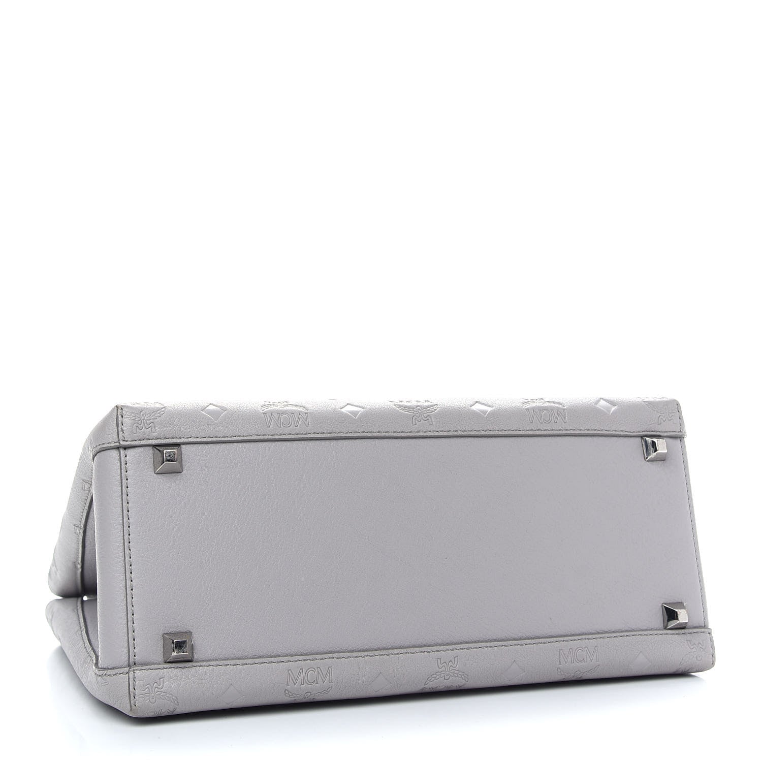 MCM Calfskin Ottomar Monogram Sarah Convertible Hobo Dove 4 of 9