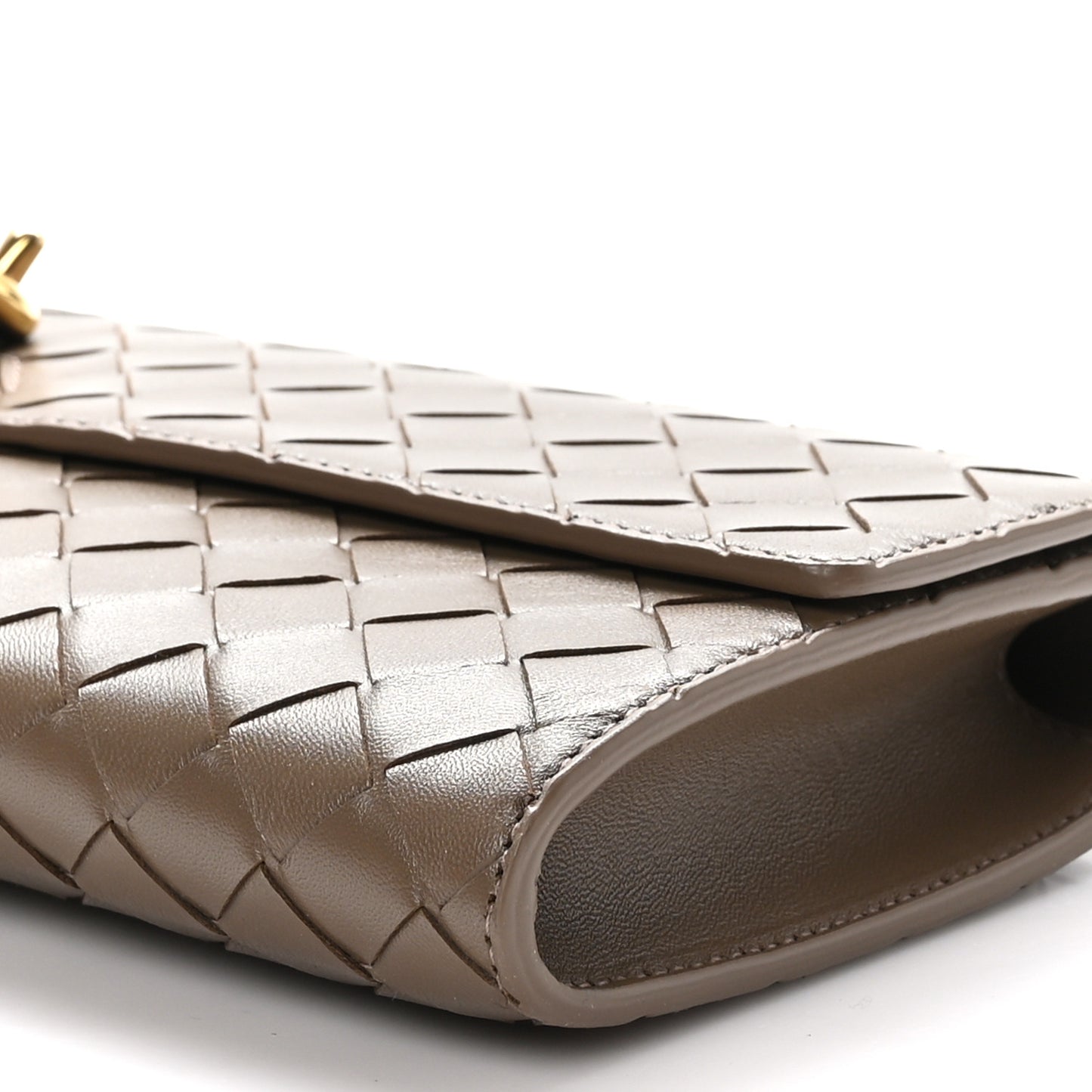 Nappa Intrecciato Long Andiamo Top Handle Clutch Pinecone