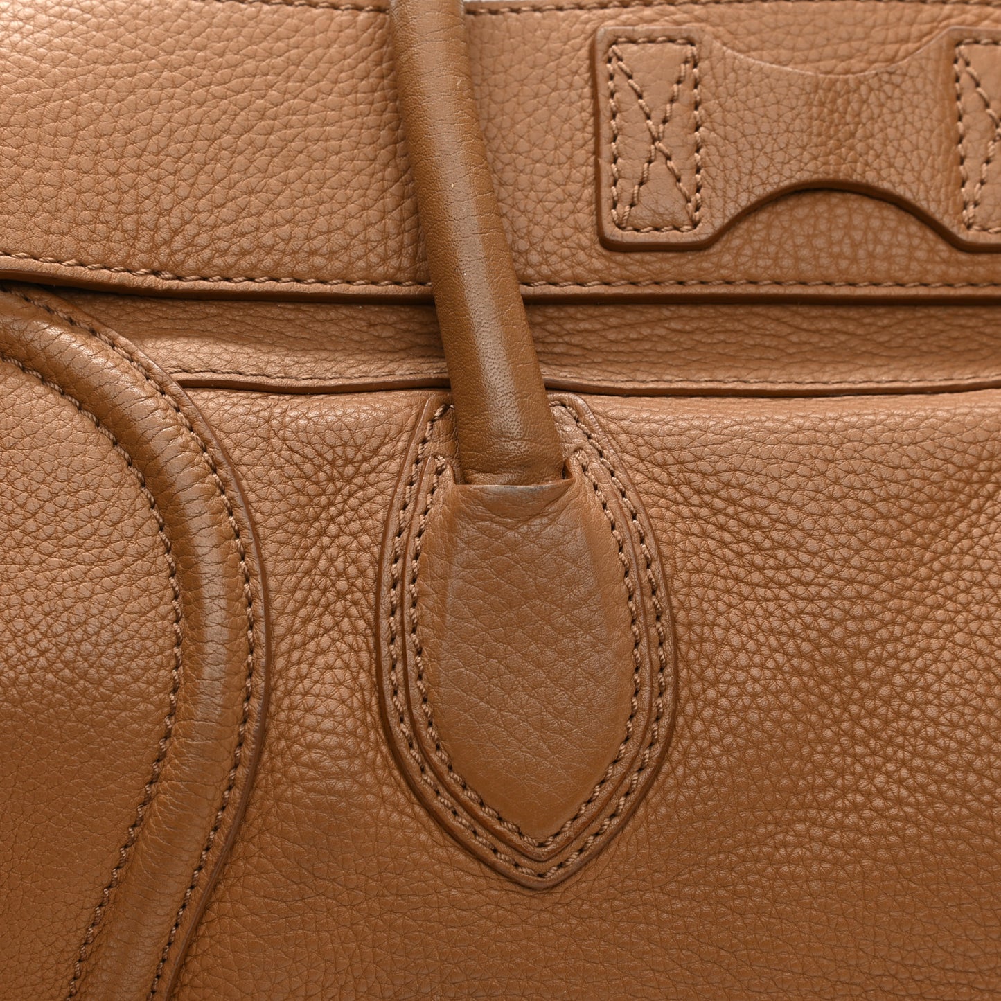 Drummed Calfskin Mini Luggage Camel