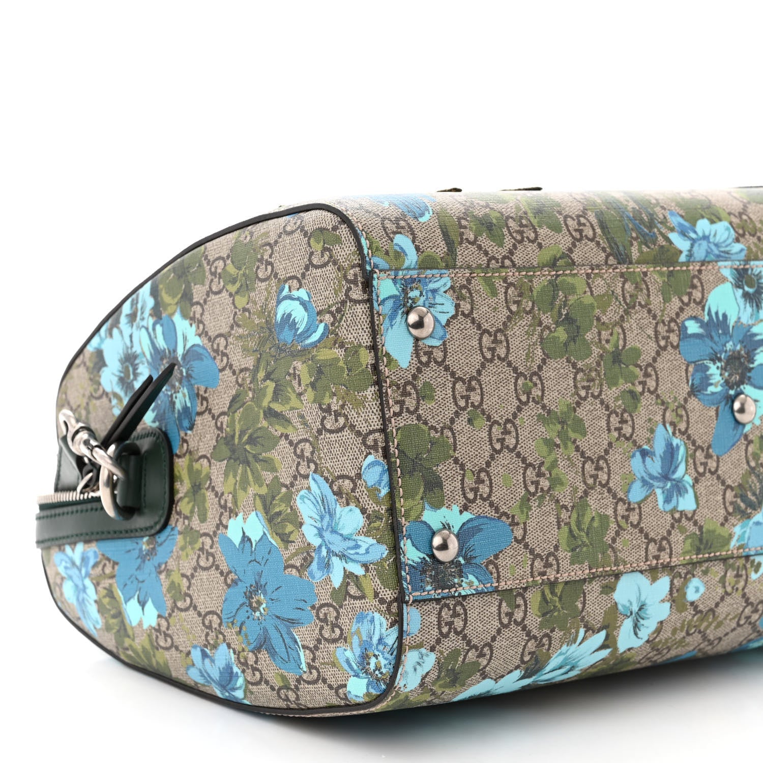 Gucci GG Supreme Monogram Bloom Butterfly Embroidered Medium Boston Green 9 of 10