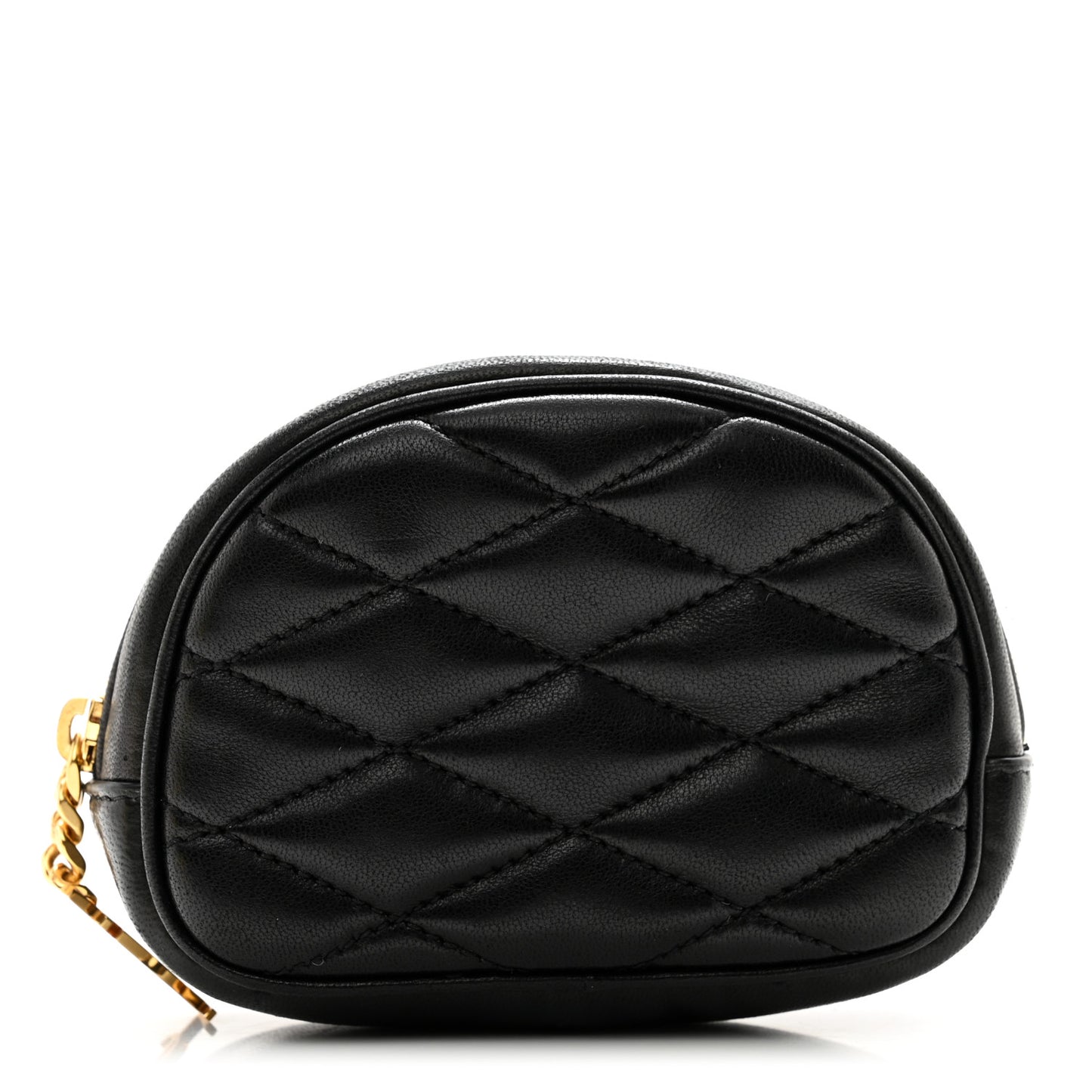 Lambskin Quilted Lolita Cosmetic Pouch Black