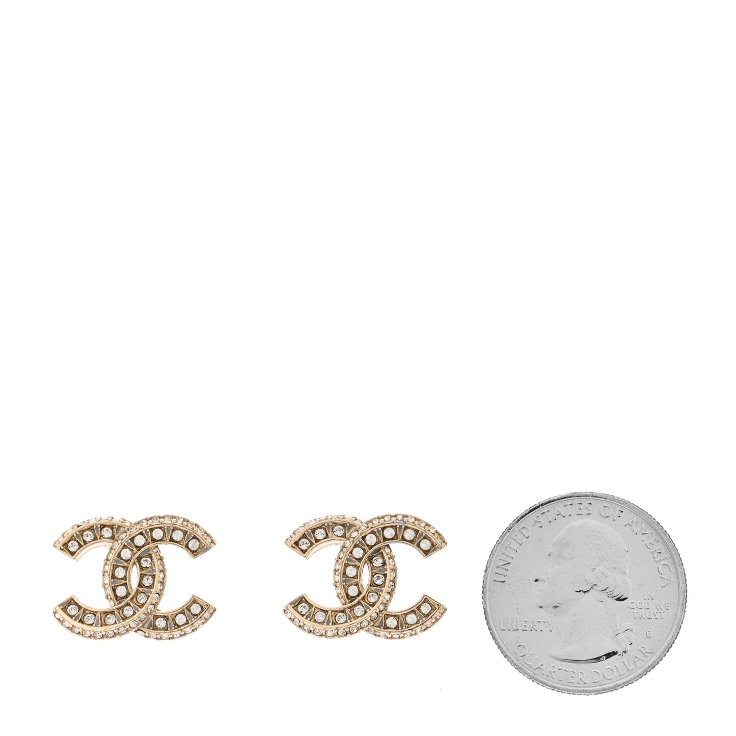 Crystal Timeless CC Earrings Light Gold