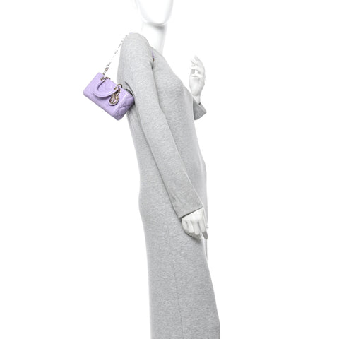 Lambskin Cannage Micro Lady D-Joy Lilas