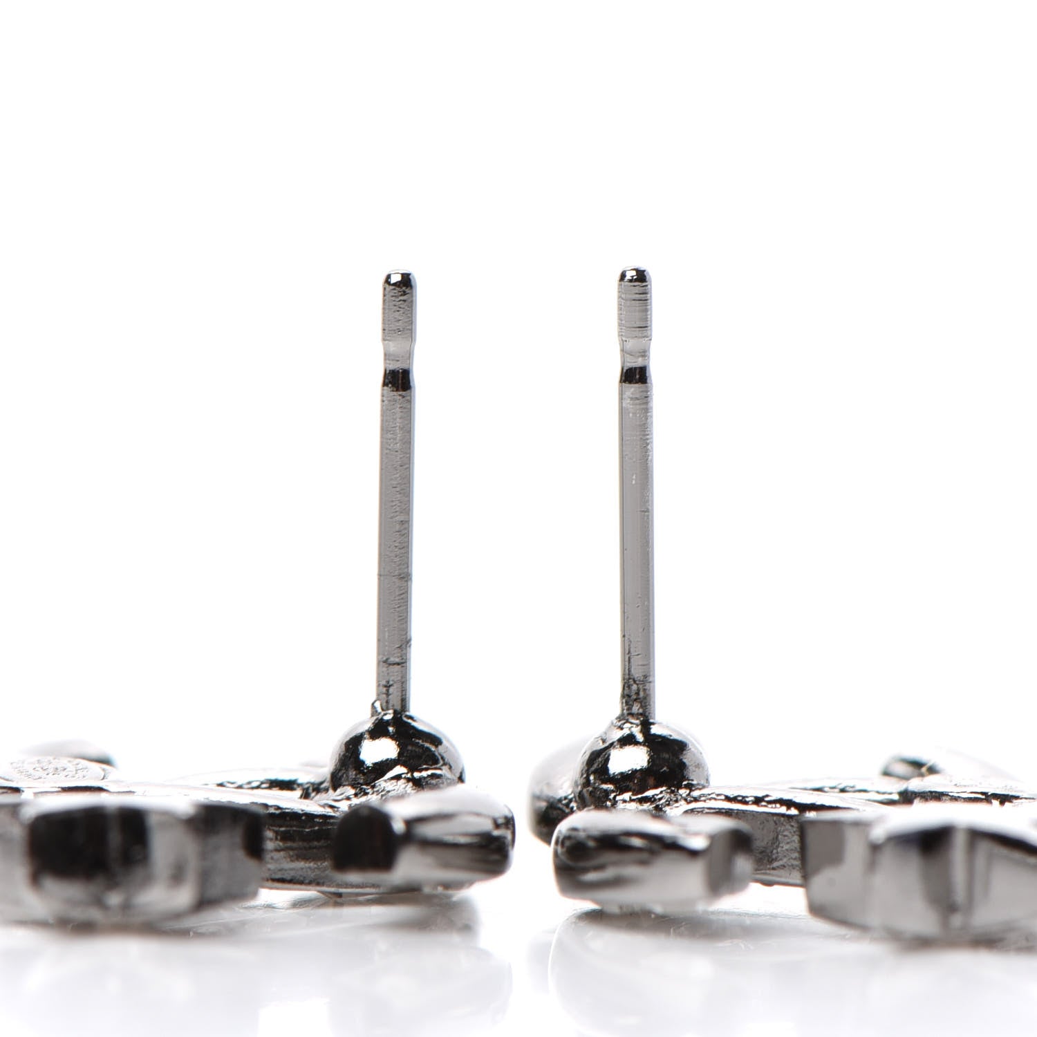 Chanel Crystal CC Starfall Earrings Silver 3 of 5