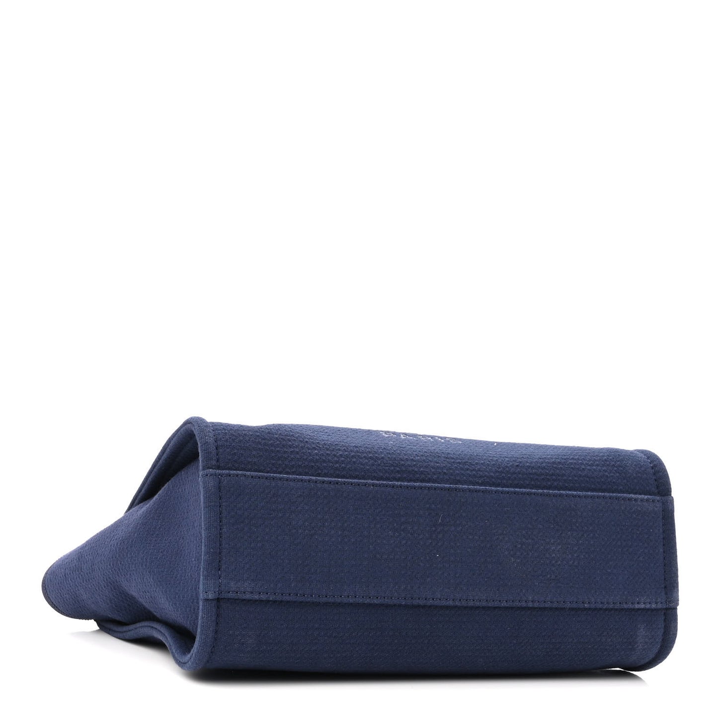 Mixed Fibers Calfskin Small Deauville Tote Dark Blue