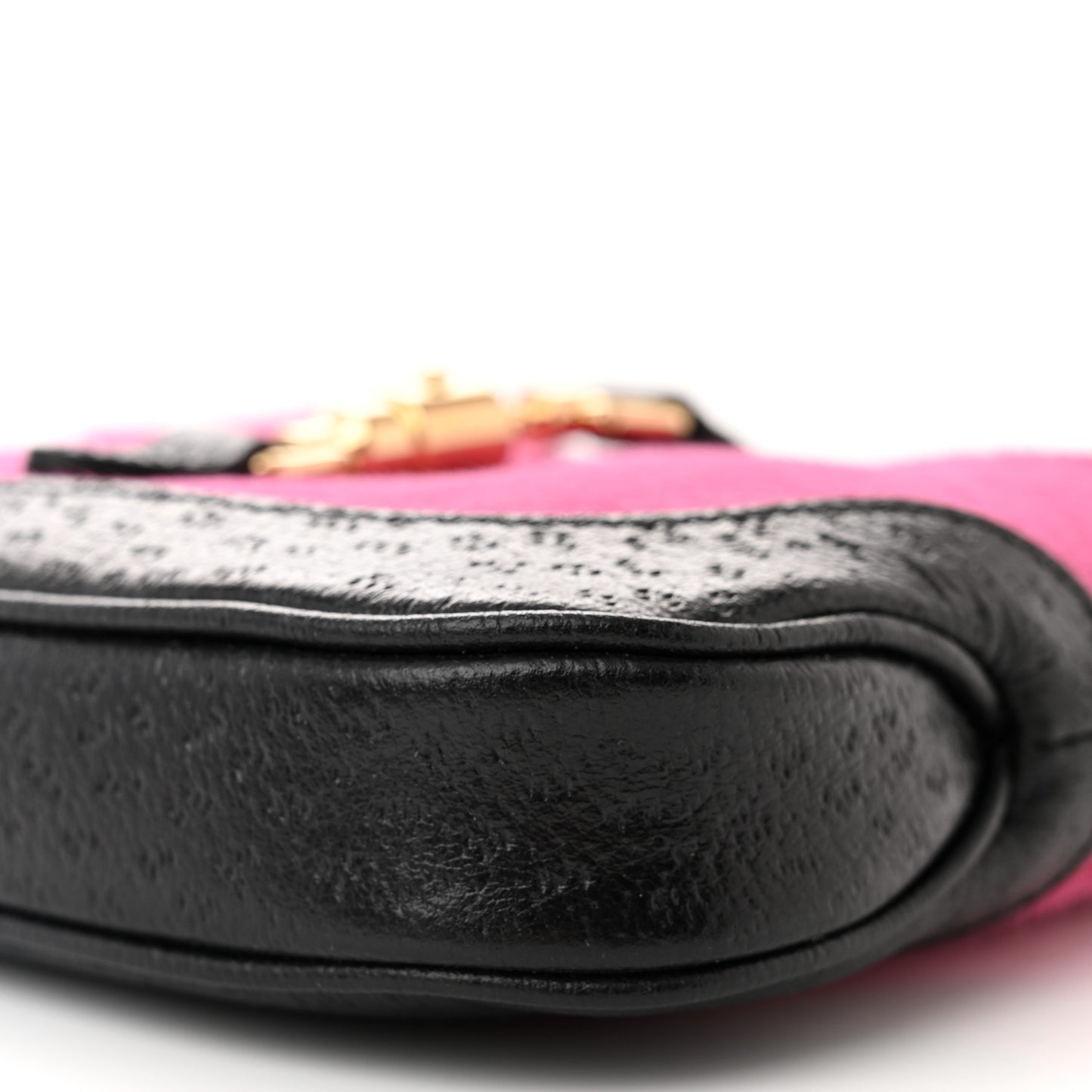 Calf Hair Textured Dollar Calfskin Mini Jackie 1961 Hobo Pink Black