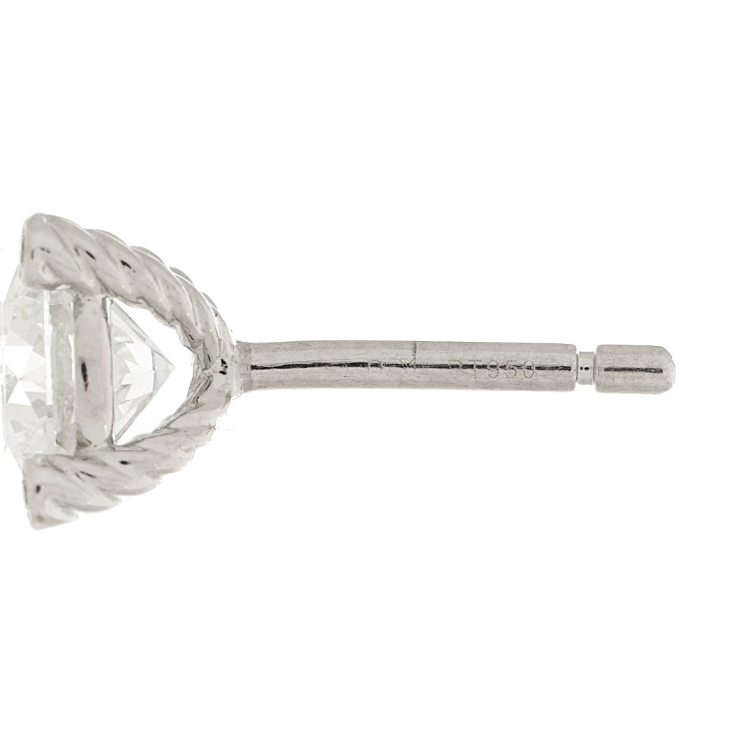 Platinum Diamond 1.49ctw Solitaire Stud Earrings