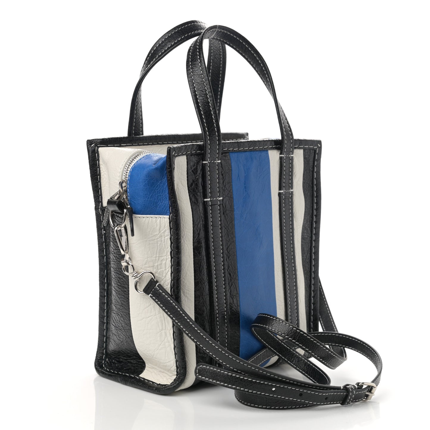 Agneau Arena Multicolore XS Bazar Shopper Tote Bleu White Black