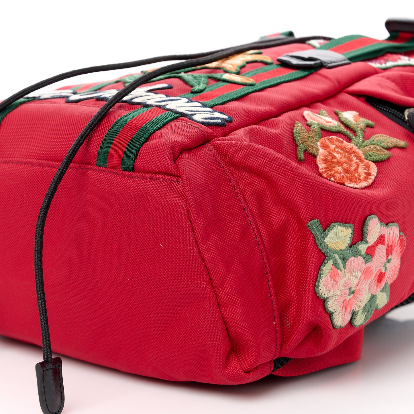 Techno Canvas L'Aveugle Par Amour Embroidered Double Buckle Backpack Red