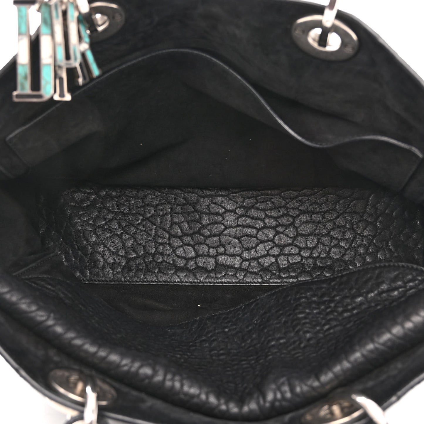 Canyon Grained Lambskin Large Lady Dior Black