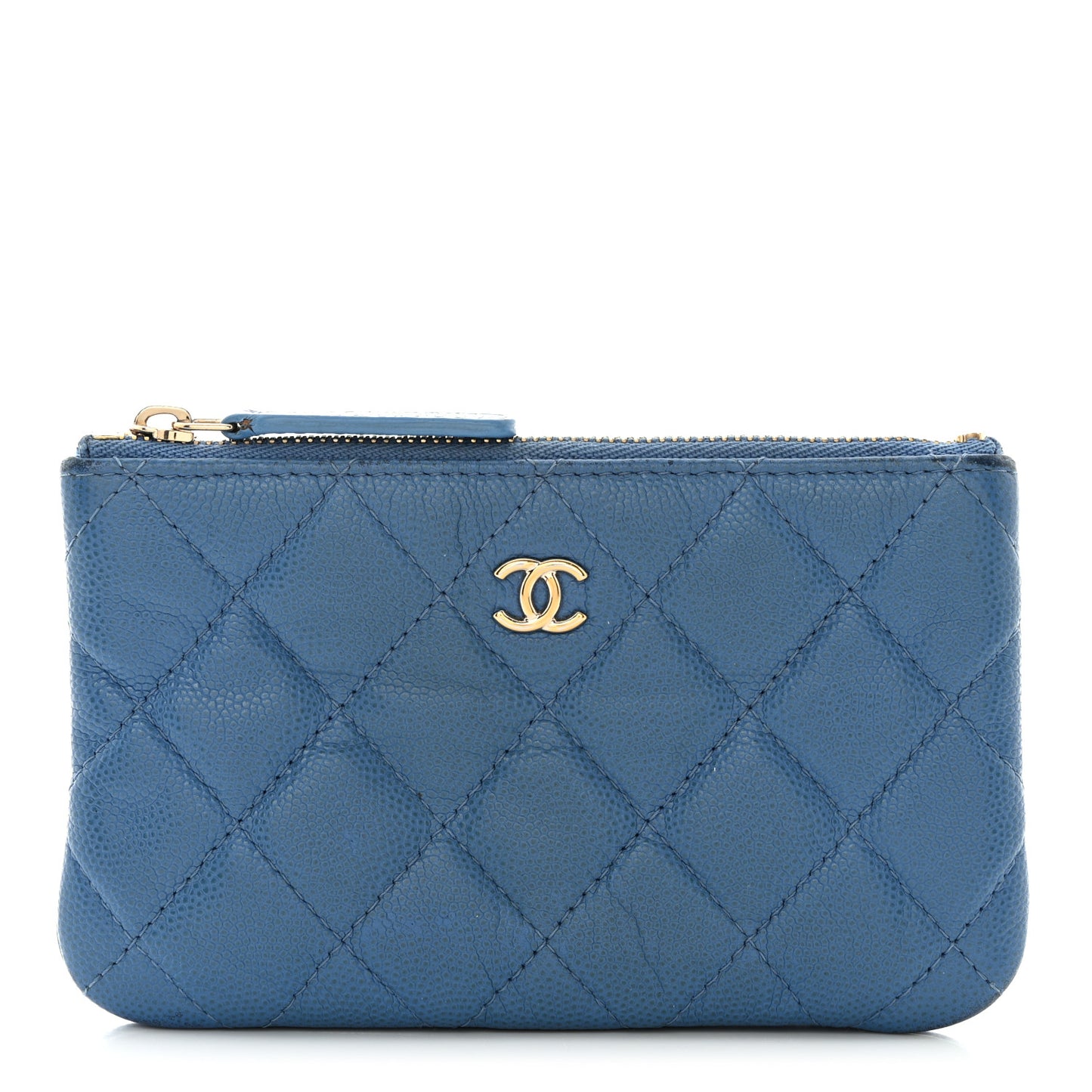 Caviar Quilted Small Pouch Blue