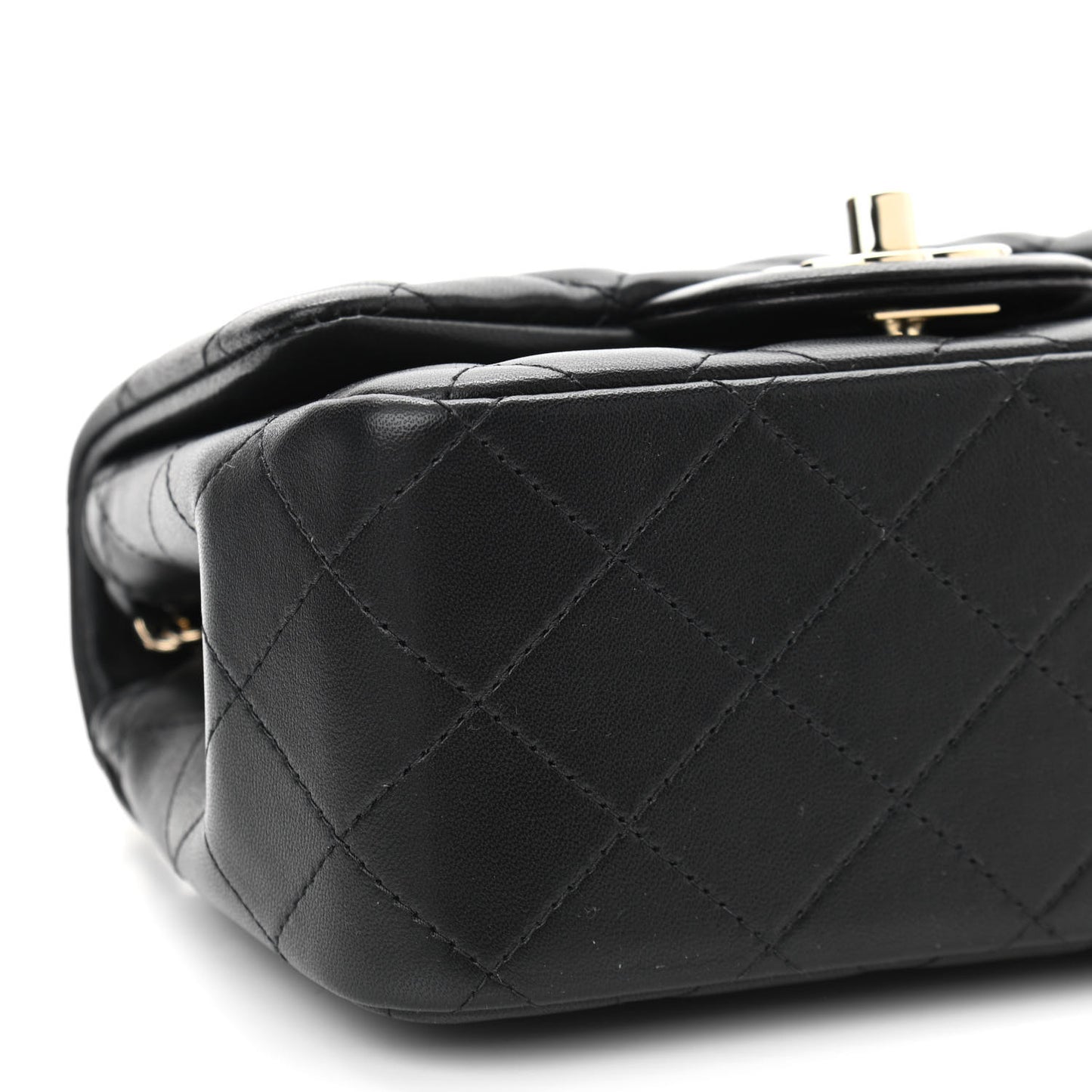 Lambskin Quilted Mini Square Flap Black