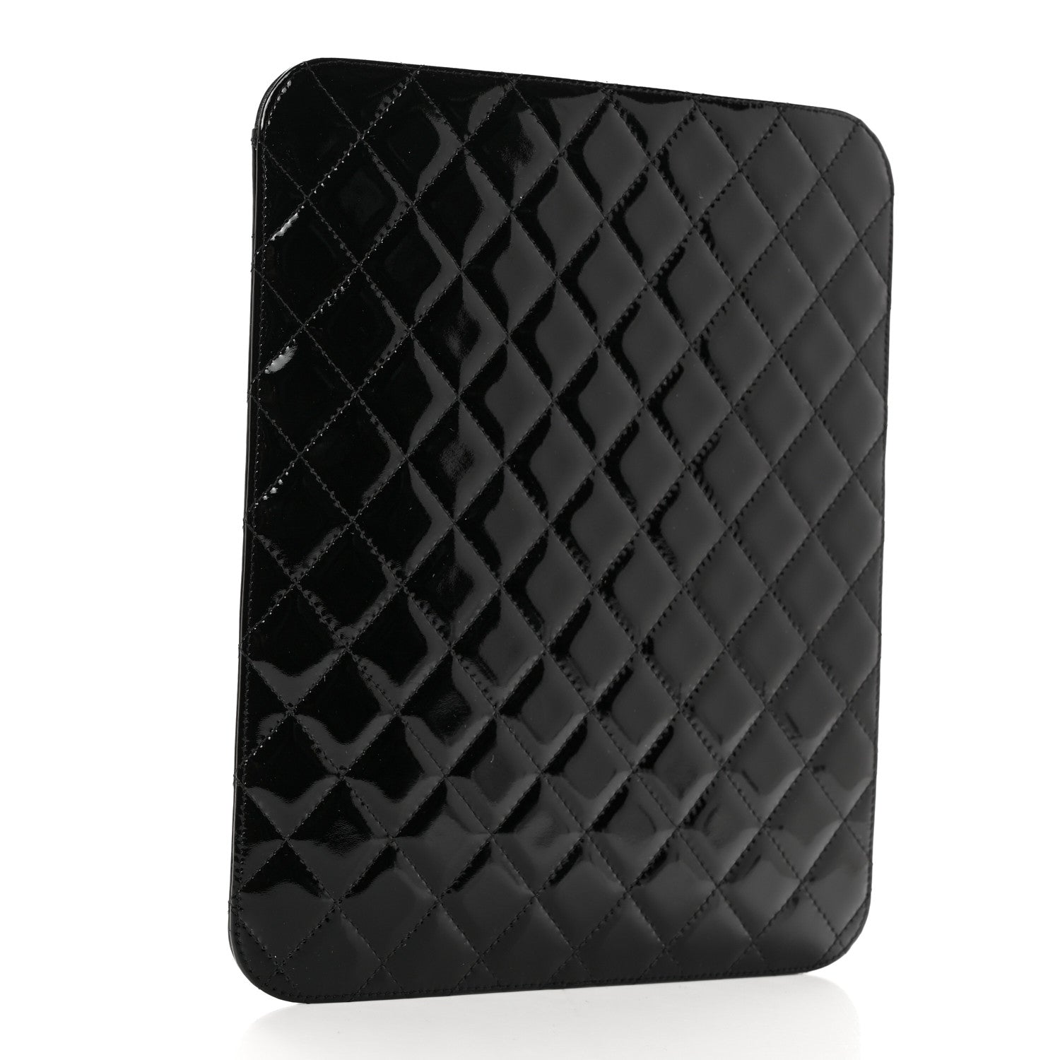 Chanel Patent Quilted Brilliant iPad Case Black 3 of 9