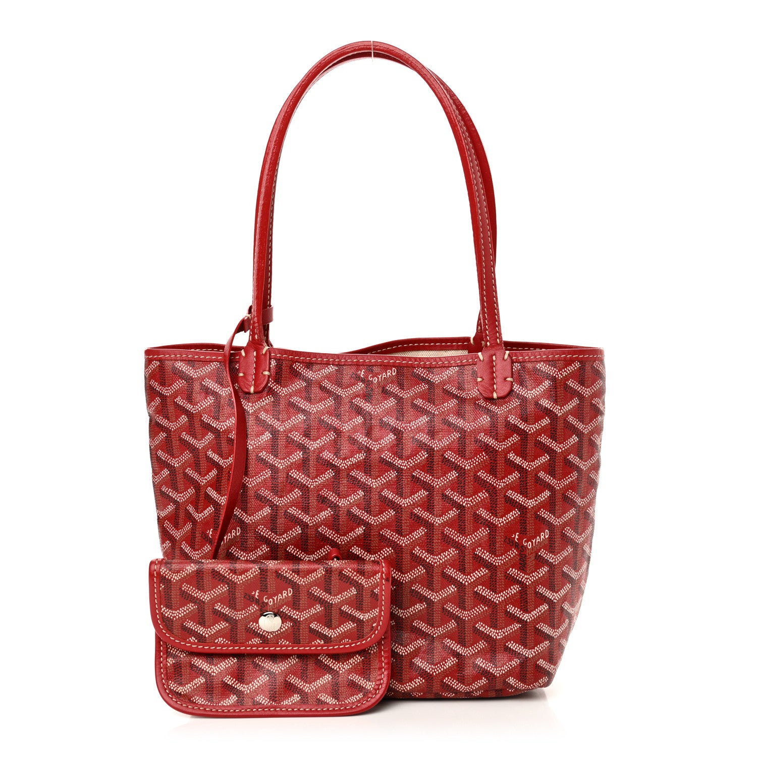 Goyard Goyardine Saint Louis Junior Jr PM Tote Red 2 of 10