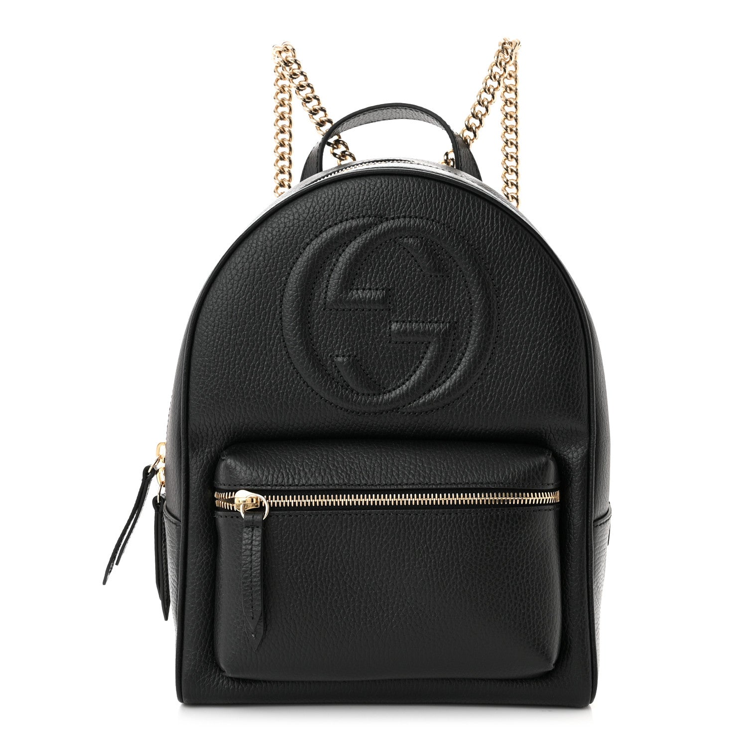 Gucci Pebbled Calfskin Soho Chain Backpack Black 1 of 10
