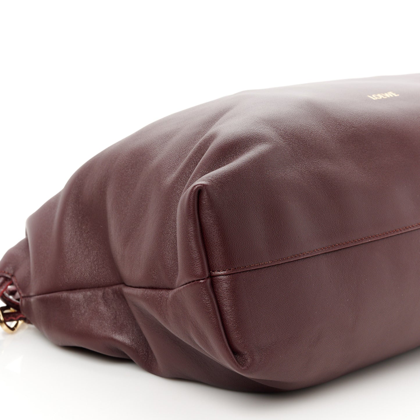 Mellow Nappa Donut Chain Large Flamenco Knot Clutch Dark Burgundy