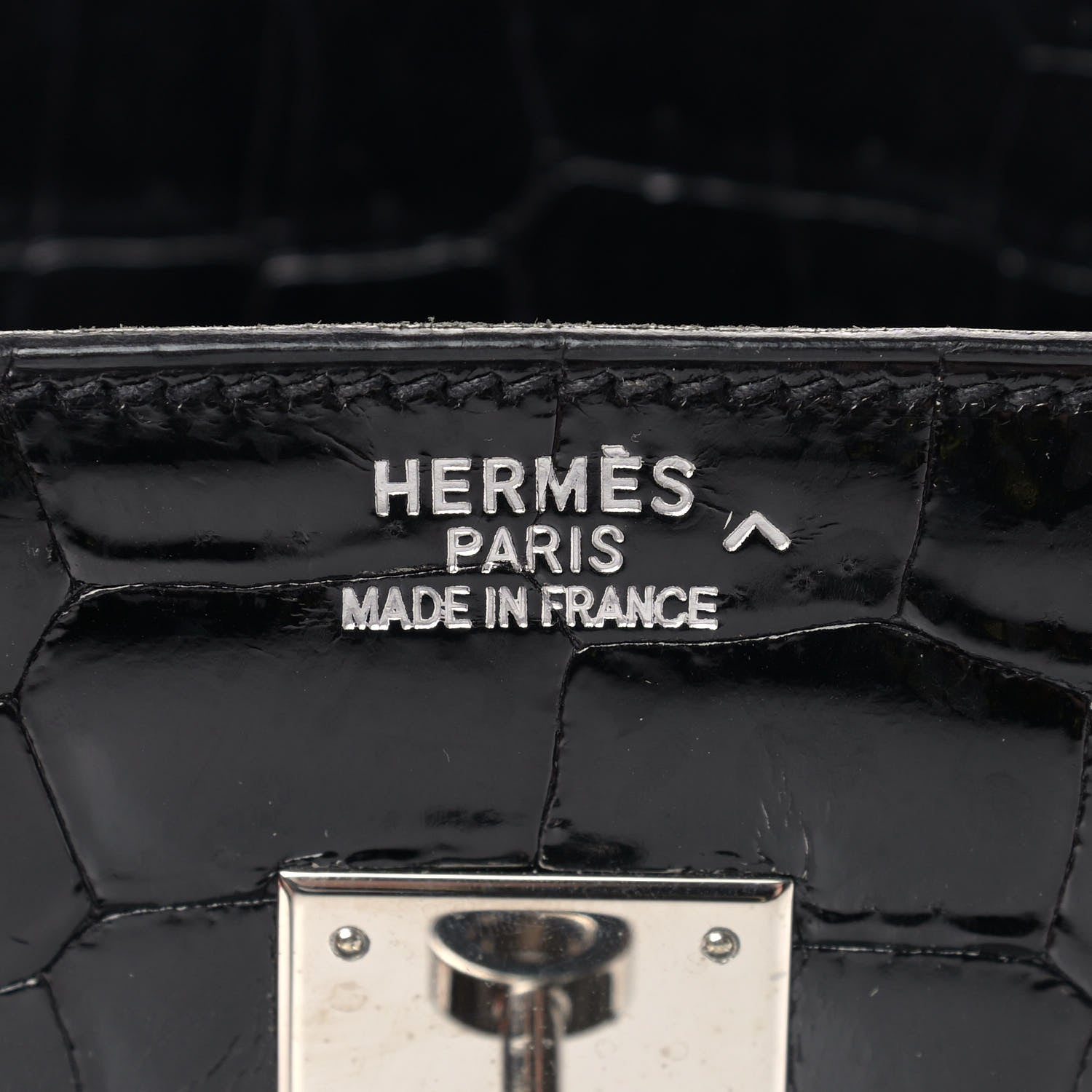Hermes Shiny Porosus Crocodile Birkin 35 Black 6 of 15