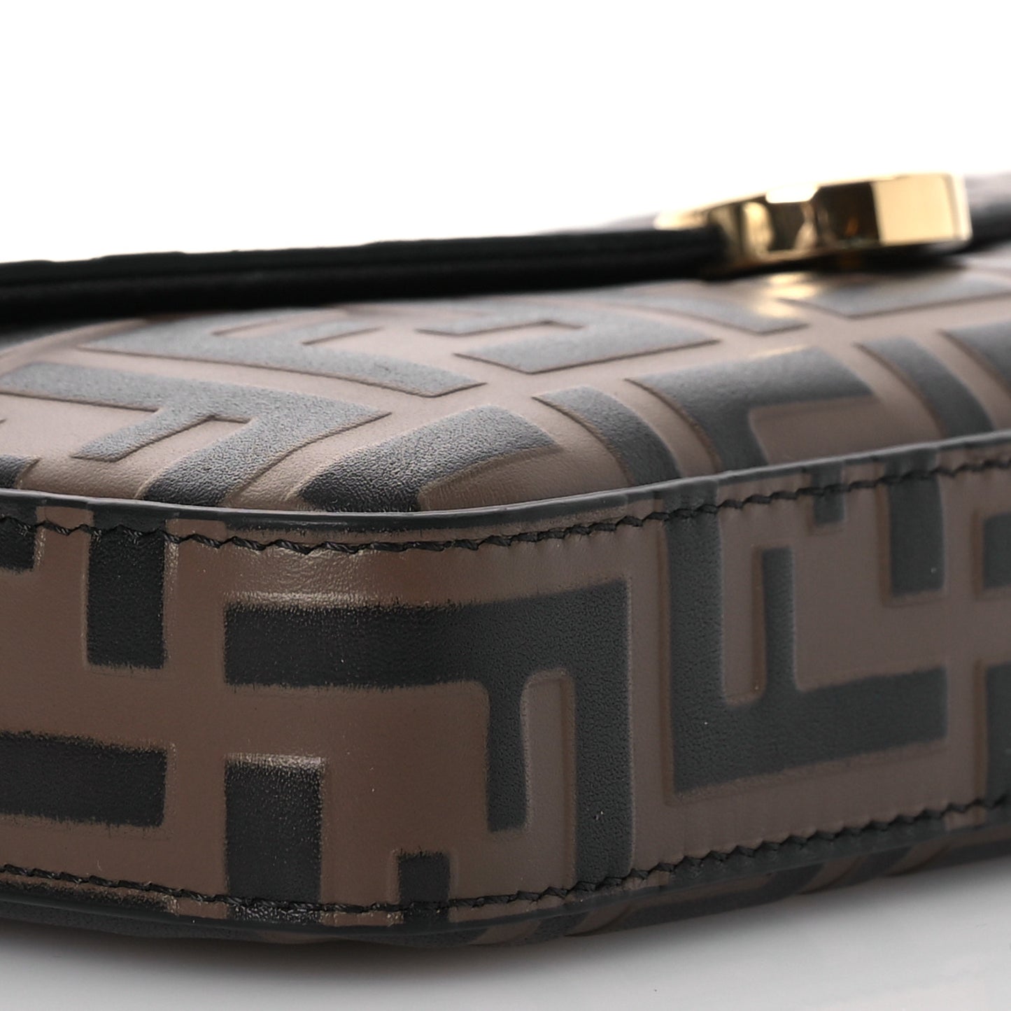 Vitello Soft F is Fendi Bi-Color FF 1974 Embossed Envelope Wallet On Chain with Pouches Maya Black