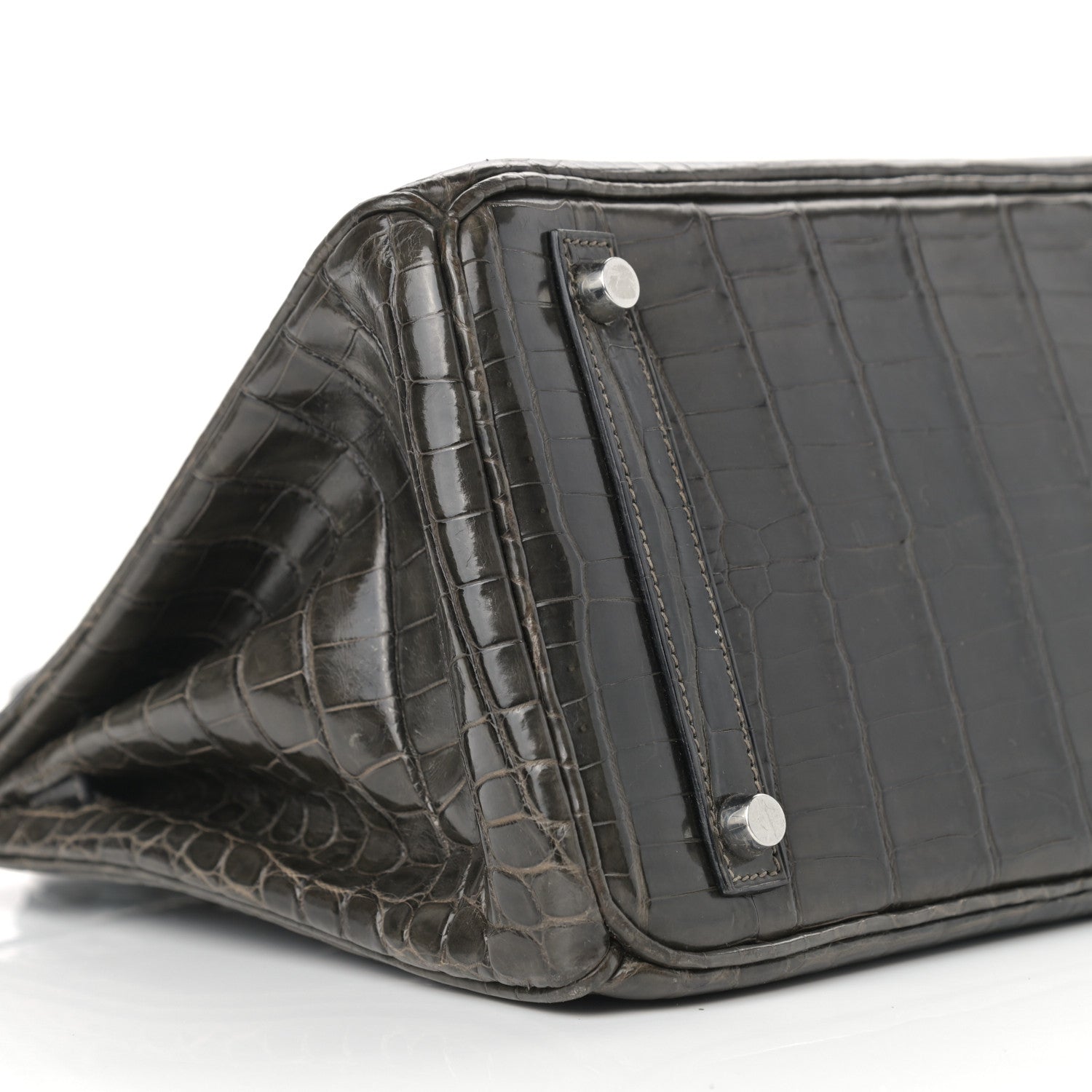 Hermes Shiny Niloticus Crocodile Birkin 30 Graphite 8 of 18