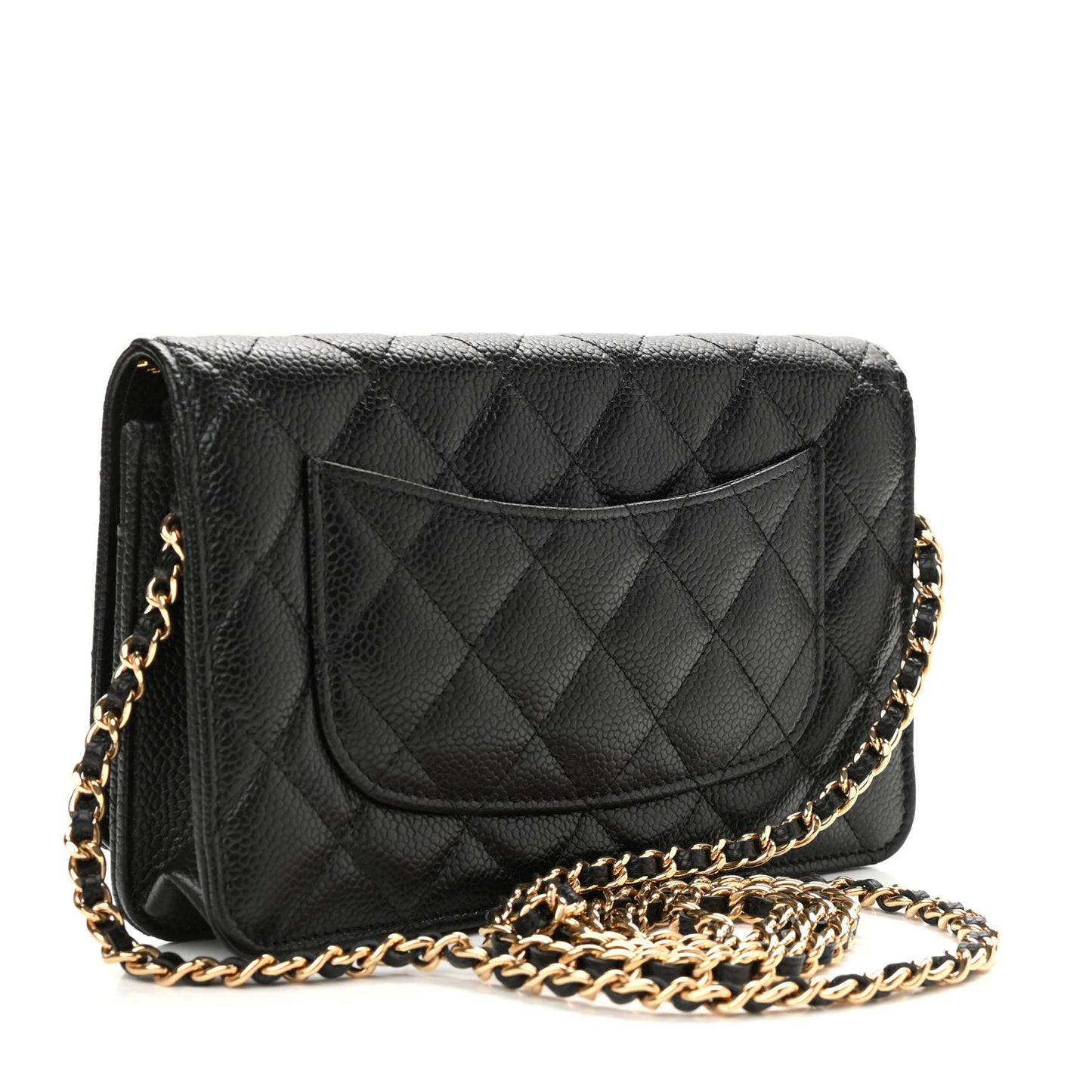 Caviar Quilted Wallet On Chain WOC Black