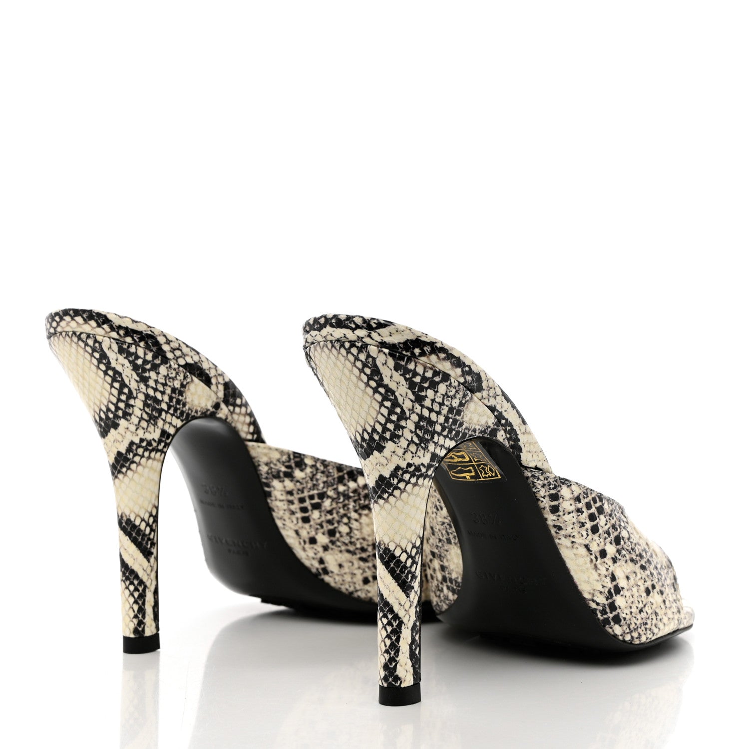 Givenchy Snakeskin Embossed Look Book Thong Mules 38.5 Stone Grey 4 of 8