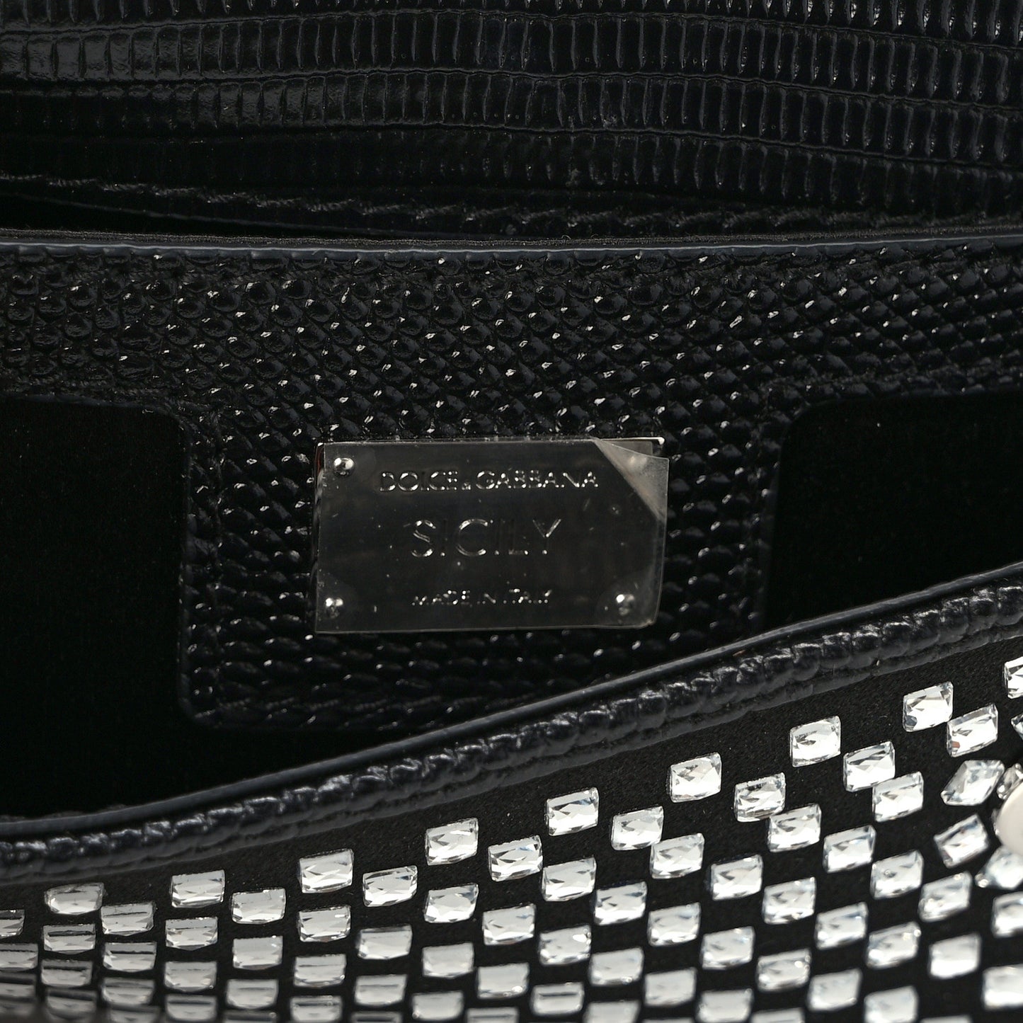 Crystal Small Miss Sicily Satchel Black
