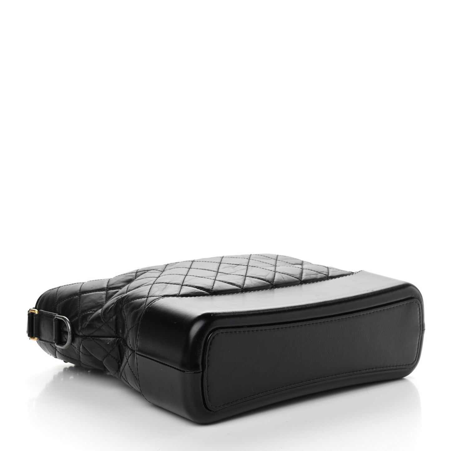Aged Calfskin Quilted Large Gabrielle Hobo Black