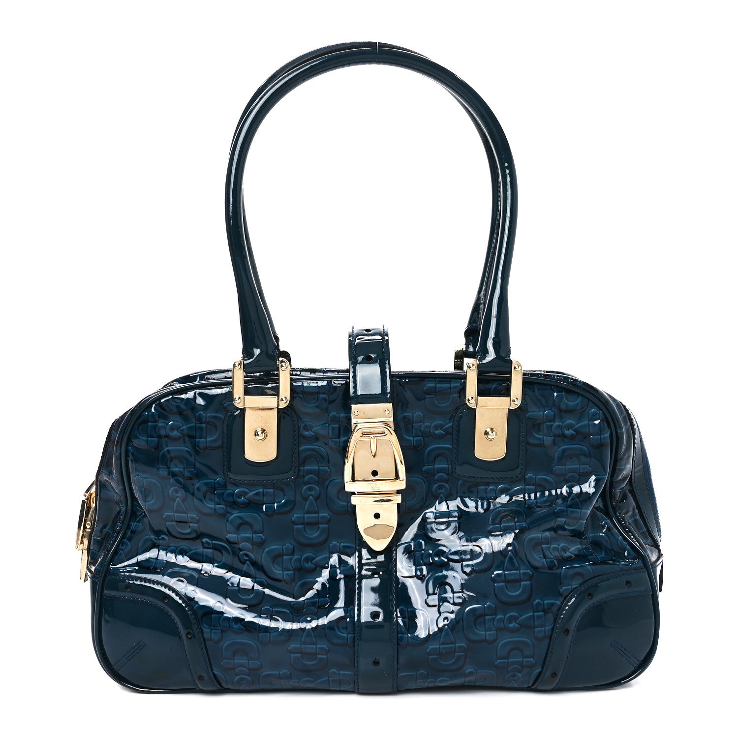 Gucci Patent Horsebit Glam Boston Tote Bag Blue 1771334 – FASHIONPHILE