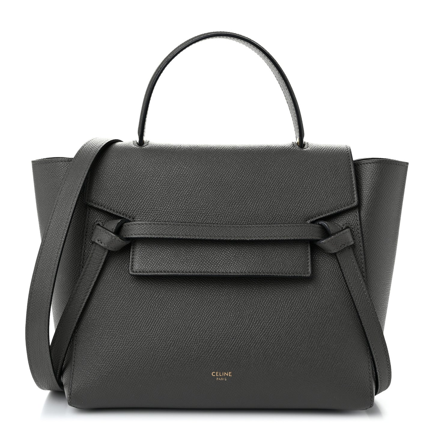 Grained Calfskin Micro Belt Bag Grey