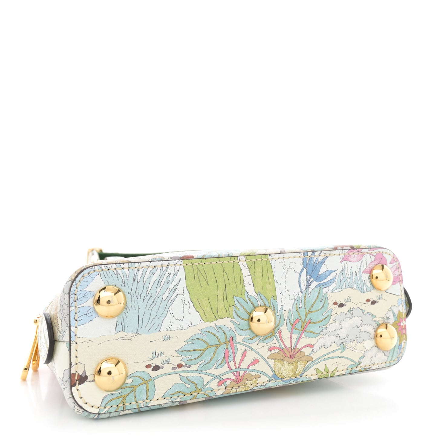 New Shangai Calfskin Tiger Savanah Web Small Horsebit 1955 Top Handle Bag Chalky White Multicolor