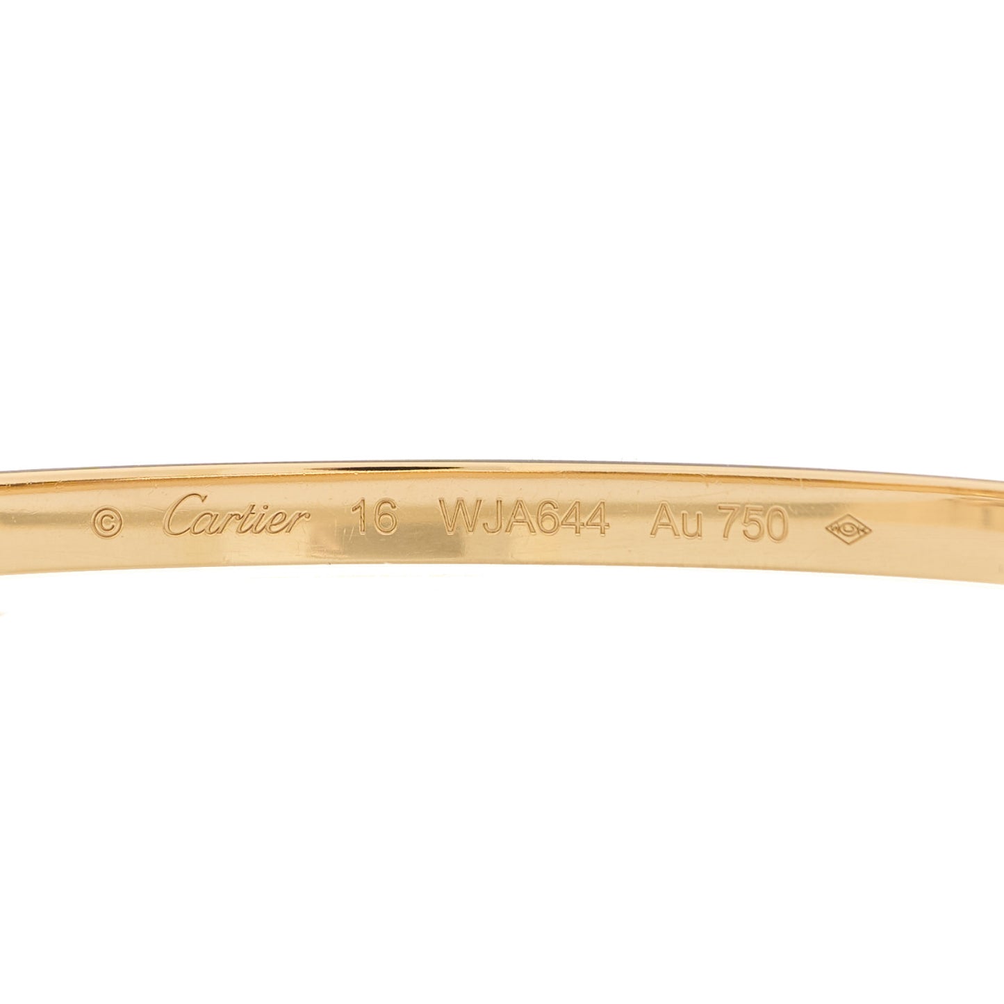 18K Yellow Gold 6 Diamond Small LOVE Bracelet 16