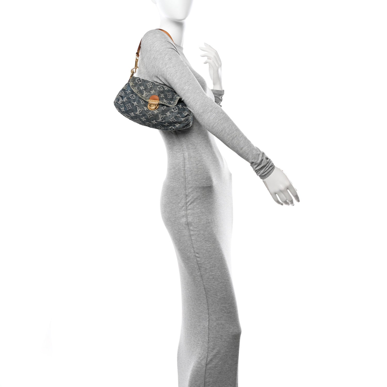 Louis Vuitton Monogram Denim Mini Pleaty Blue 2 of 12