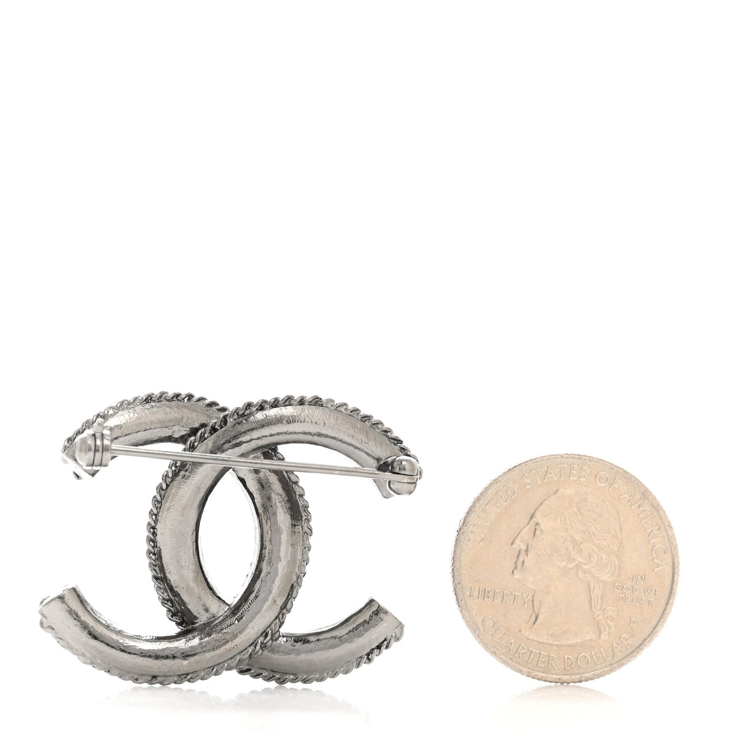 Ruthenium Chain CC Brooch