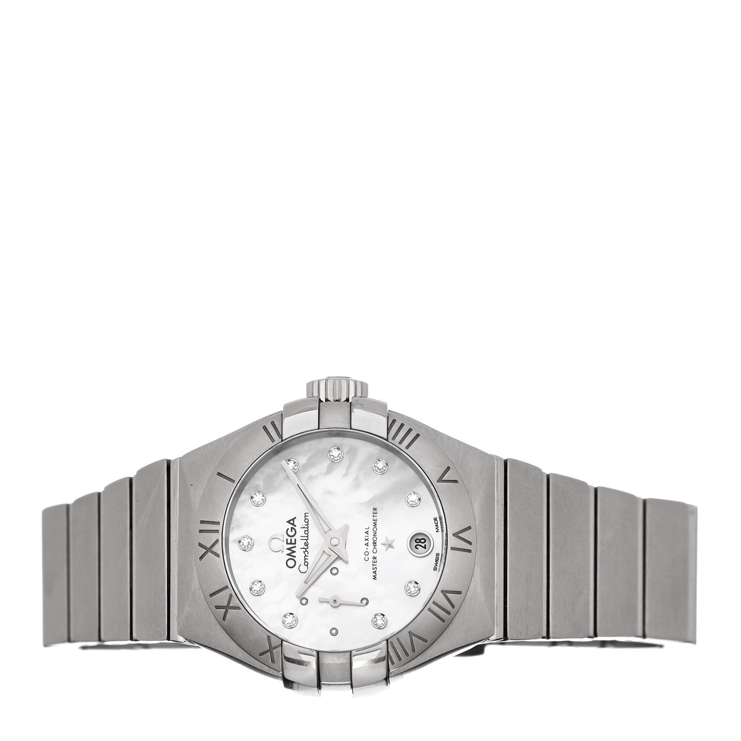 Stainless Steel Diamond Mother of Pearl 27mm Constellation Petite Seconde Automatic Watch 127.10.27.20.55.001