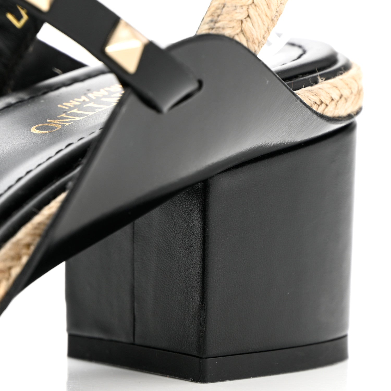 Valentino Garavani Calfskin Rockstud Ankle Strap Espadrille 10/60mm Sandals 38 Black 10 of 12