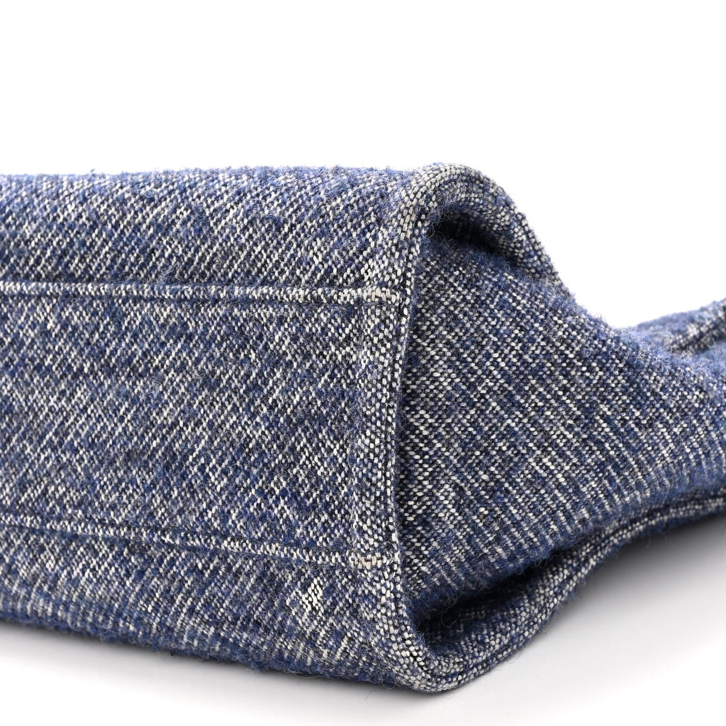 Mixed Fibers Calfskin Small Deauville Tote Blue