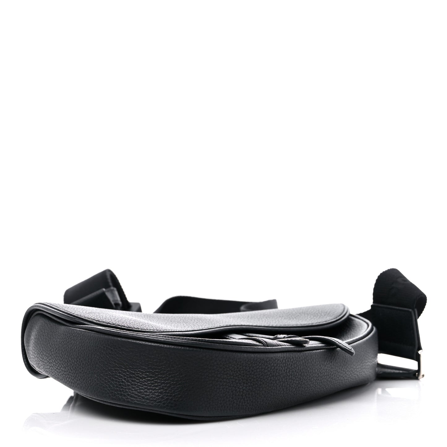 Calfskin Mens Saddle Bag Black