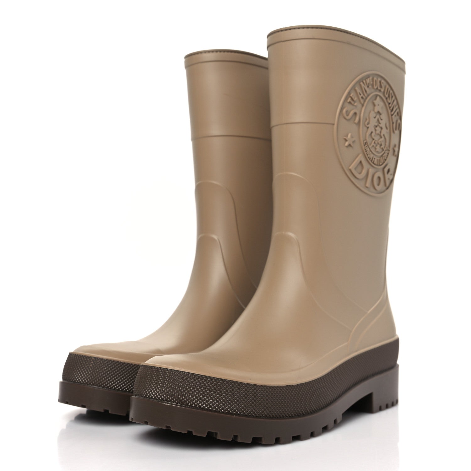 Christian Dior Rubber Diorunion Rain Boots Dark 40 Nut 3 of 8