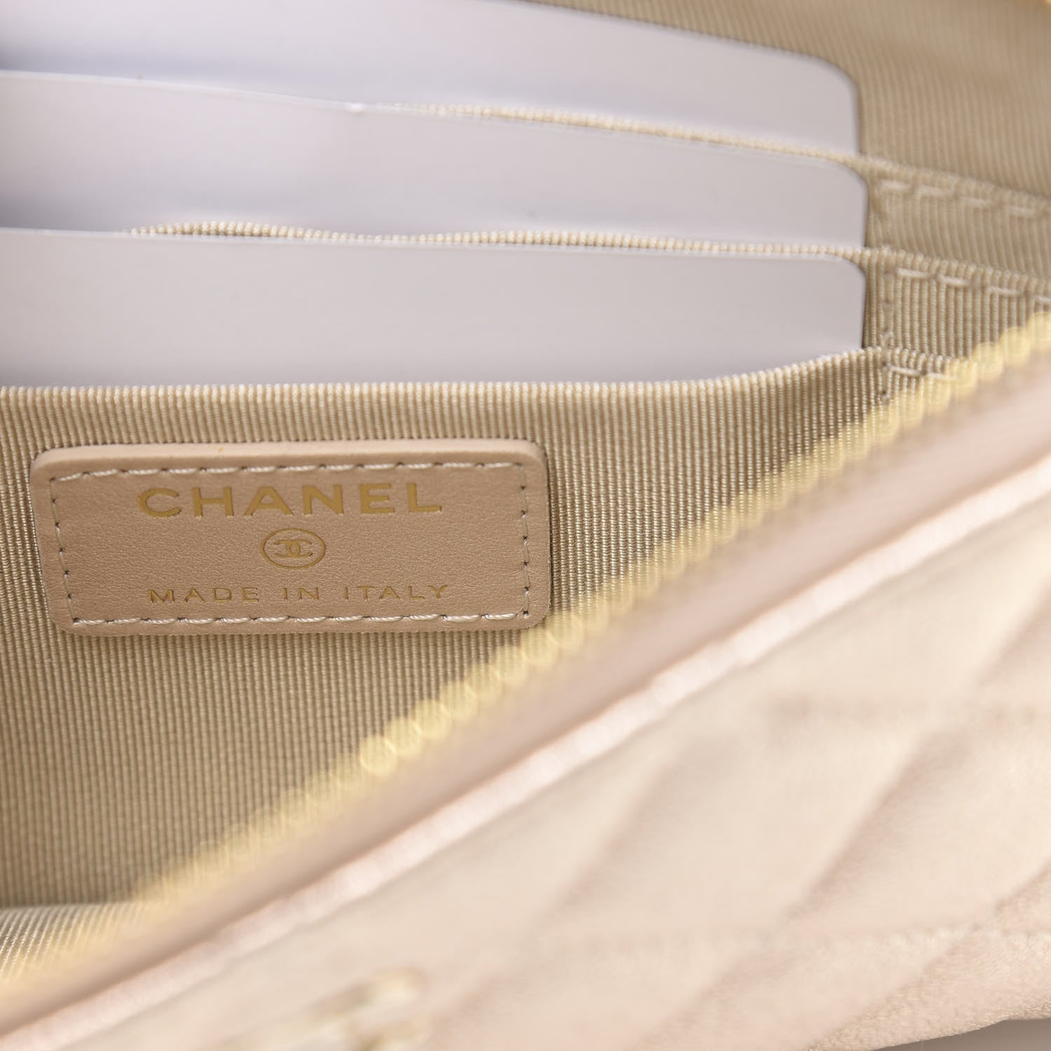 Chanel Metallic Lambskin Quilted Cosmetic Pouch Gold 6 of 9