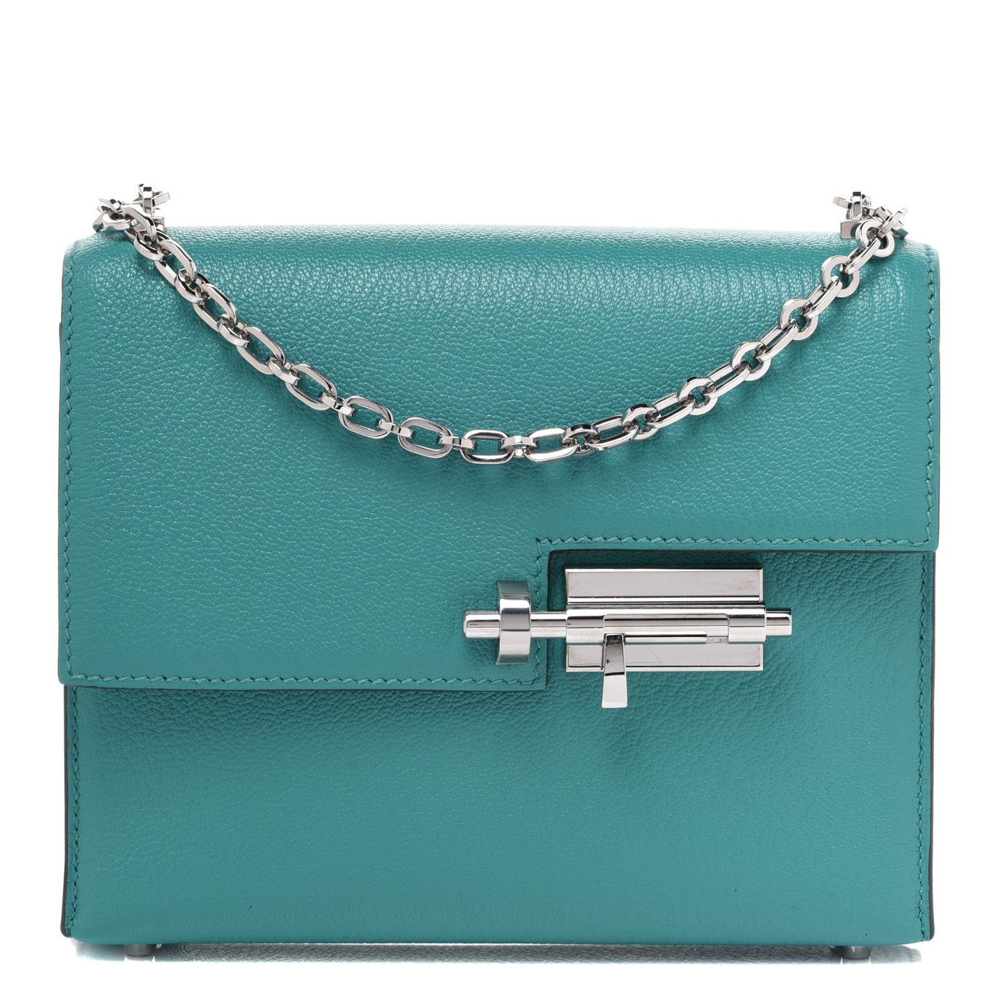 Chevre Mysore Mini Verrou Chaine Bag Bleu Paon